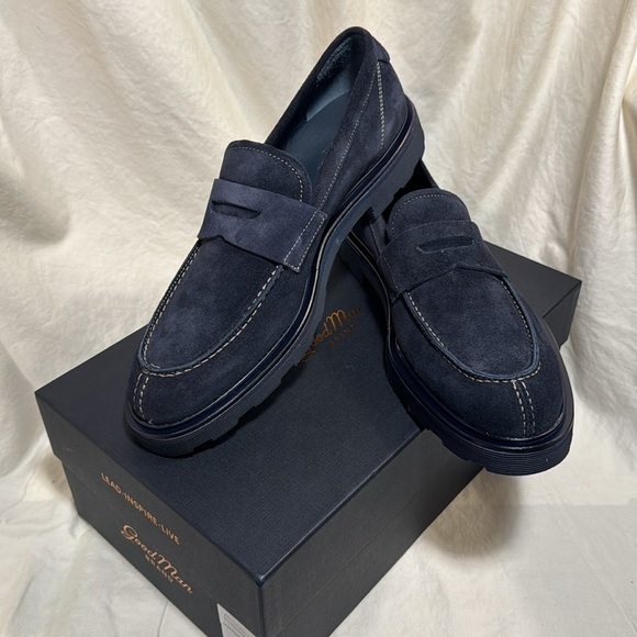 NEW Good Man Brand Lexington Loafer Size 10 Navy Leather - Picture 3 of 10